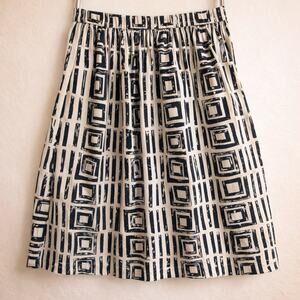 Vintage 80s Personal Petites Boho Luxe Silk A Line Geometric Skirt 6 Abstract